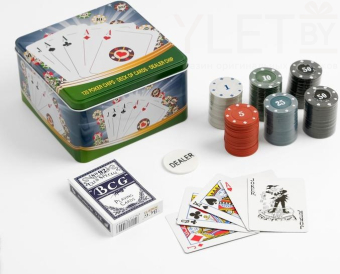 Покер 120 фишек (квадратная коробка)