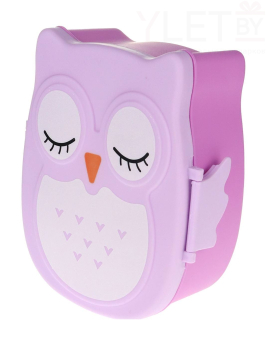 Ланч-бокс "Сова" сиреневая, контейнер для еды