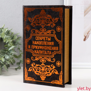 Сейф дерево книга кожа "Секреты накопления и приумножения" 21х13х5 см