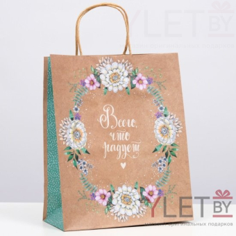 Пакет подарочный Всего что радует 26 х 32 х 12 см