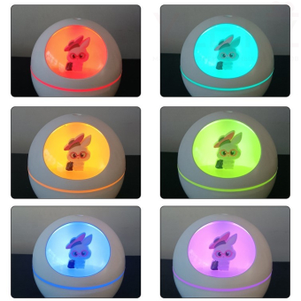 Настольный увлажнитель воздуха - ночник "Bunny in pink glasses", white, (портативный, USB)