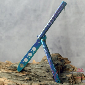 Нож бабочка тренировочный хамелеон Узор ромбы