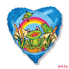 Шар (18''/46 см) Сердце, Веселые лягушата