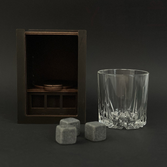 Набор для виски Premium «Whiskey стакан и сигара» (cтакан + 3 камня)