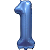 Шар (34''/86 см) Цифра, 1, Синий сатин