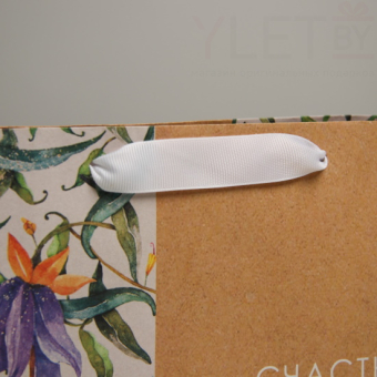 Пакет крафтовый подарочный Счастье, 22 × 17.5 × 8 см