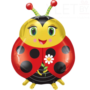 Шар (26''/66 см) Фигура, Божья коровка с цветком