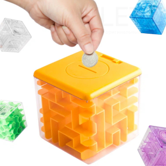 Копилка головоломка Лабиринт Желтая