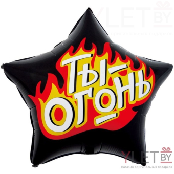 Шар (18''/46 см) Звезда Ты огонь! Черный