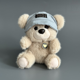 Брелок "Мишка в панаме", бежевый, 13 см