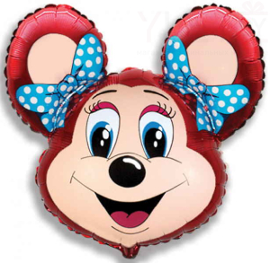 Шар (30''/76 см) Фигура, Лолли-Маус, Красный