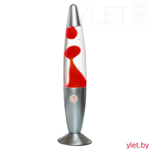 Лава лампа с воском в сером корпусе 35 см Красная С ДЕФЕКТОМ