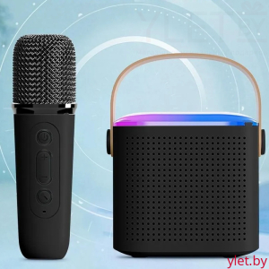Портативная колонка караоке с микрофоном Черная