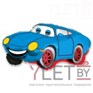 Шар (32''/81 см) Фигура, Тачка, гоночная машина Голубой