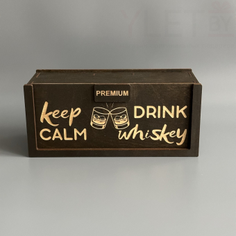 Набор для виски Premium “  keep calm drink whiskey ” (2 стакана + 6 камней + 2 подставки )