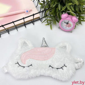 Маска для сна "Unicorn pink bangs", white