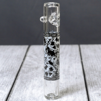 Курительный девайс стеклянный 15 см Череп