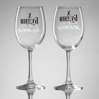 Бокалы для вина парные «Муж и жена», 360 мл