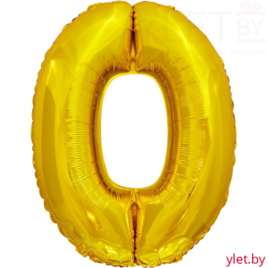 Шар (34''/86 см) Цифра, 0, Золото