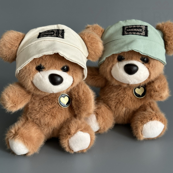 Брелок "Мишка в панаме", коричневый, 13 см