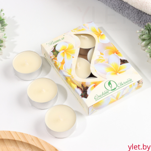 Набор чайных свечей ароматических "Ваниль", 3,8х1,6 см, 3,5 ч, 12 г, 6 штук