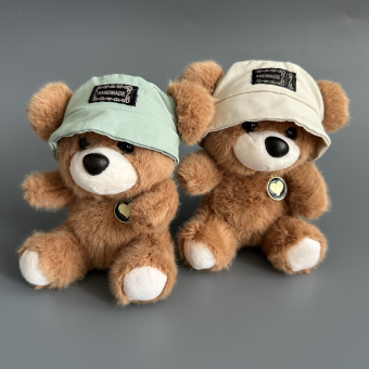 Брелок "Мишка в панаме", коричневый, 13 см