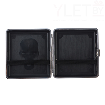 Портсигар на 20 сигарет "Череп" 9.5 х 9.5 см