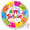 Шар (18''/46 см) Круг, С Днем Рождения. Вечеринка