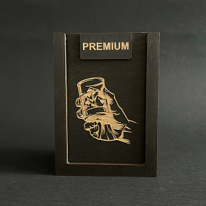 Набор для виски Premium «Стакан в руке» (cтакан + 3 камня)