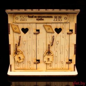 Копилка деревянная Двойной туалет. Чтоб не испытывать нужды