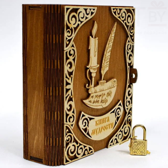 Копилка деревянная Книга мудрости