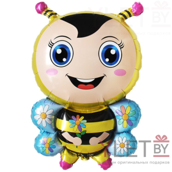 Шар (30''/76 см) Фигура, Пчела улыбчивая золотая