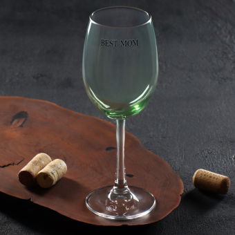 Бокал для вина «Best mom», 360 мл, зеленый