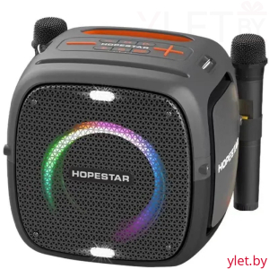 Портативная колонка Hopestar Powerful Party one 80W с двумя микрофонами Серая