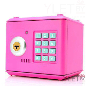 Копилка сейф розовая малая