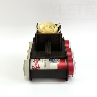 Мини-бар для пива Танк с крышкой, темный "Настоящему мужчине 23 февраля"