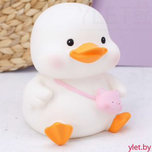 Копилка "Уточка с сумочкой", белая (19 см), пластик