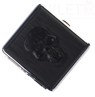 Портсигар на 20 сигарет "Череп" 9.5 х 9.5 см