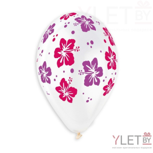 Шар 14" Гибискус цветы