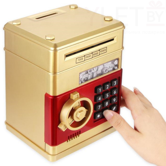 Копилка сейф большая Золотая