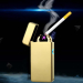 Импульсная зажигалка двойная  Lighter золотая
