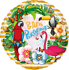 Шар (18''/46 см) Круг, В День Рождения. Тропические птицы