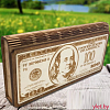 Деревянный конверт купюрница для денег 100$
