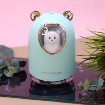 Настольный увлажнитель воздуха -  ночник "Bear in a spacesuit", green,  (портативный, USB)