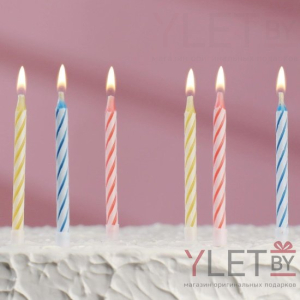 Свечи для торта незадуваемые Спираль, 10 шт