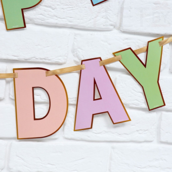 Гирлянда на ленте Happy Birthday, длина 250 см