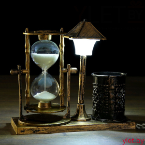 Песочные часы с карандашницей и подсветкой Уличный фонарик