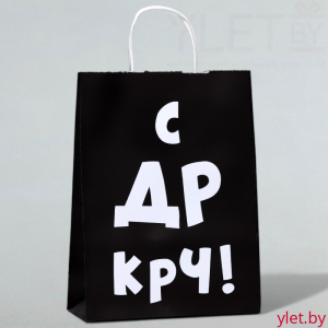 Пакет крафт С ДР КРЧ!, 24 х 10 х 32 см