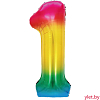 Шар (40''/102 см) Цифра, 1, Радужный, Градиент