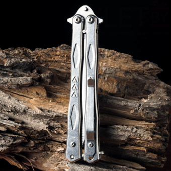 Нож складной Бабочка серебро Ромбы